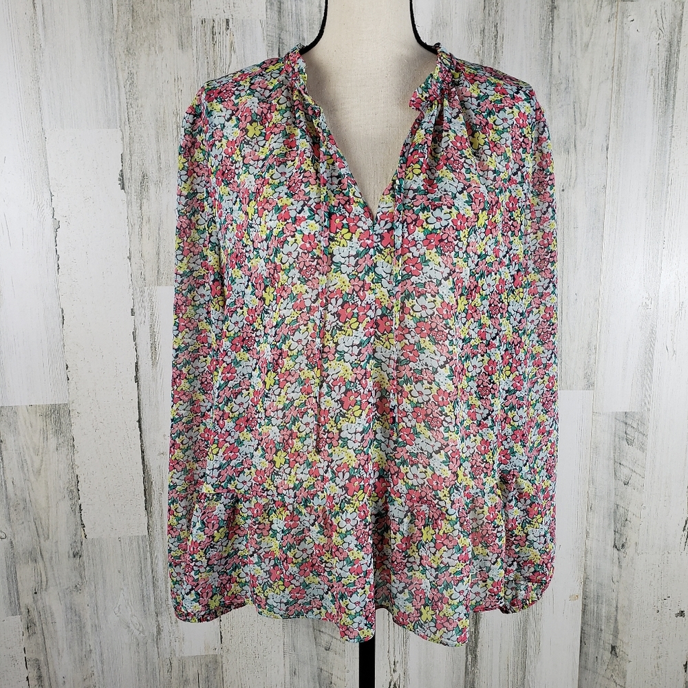 Gap Floral Peplum Top Sz XL
